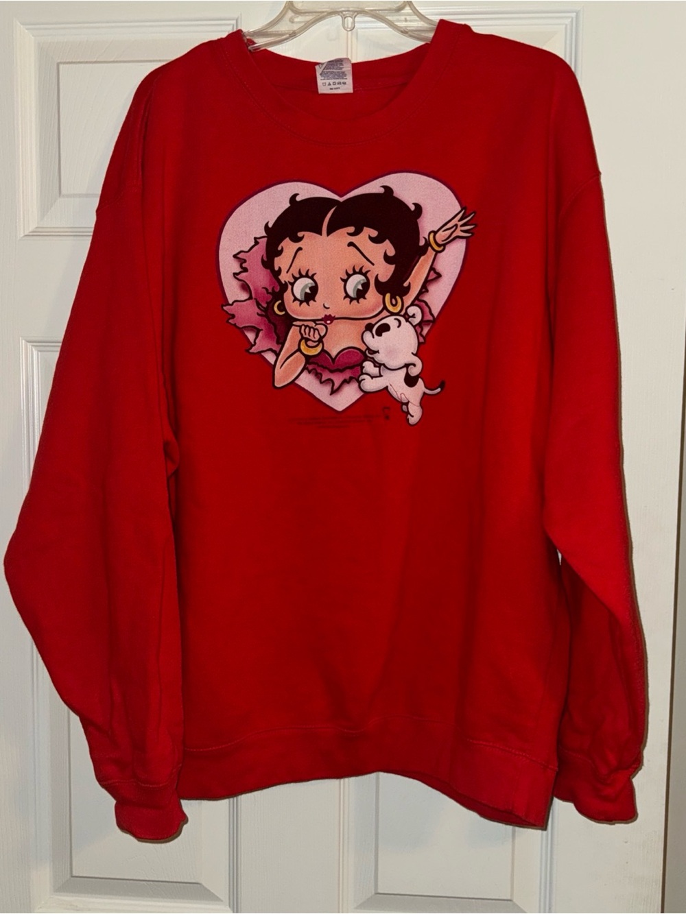 Delta Red Betty Boop Heart Graphic Sweatshirt